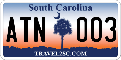 SC license plate ATN003