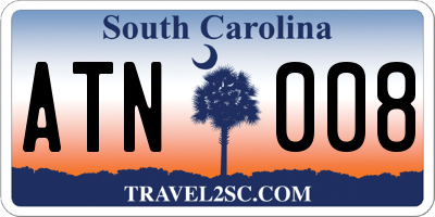 SC license plate ATN008