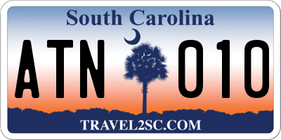 SC license plate ATN010