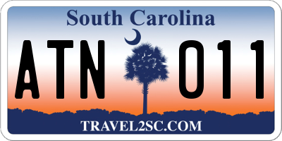 SC license plate ATN011