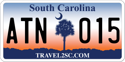 SC license plate ATN015