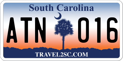 SC license plate ATN016