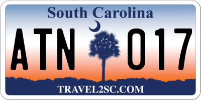 SC license plate ATN017