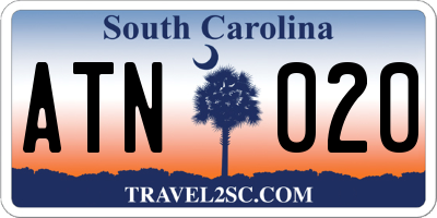 SC license plate ATN020