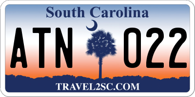 SC license plate ATN022