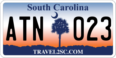 SC license plate ATN023