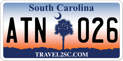 SC license plate ATN026