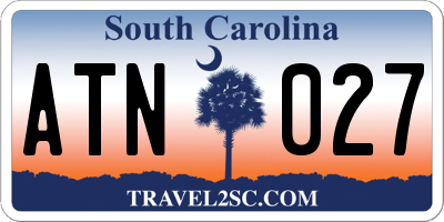 SC license plate ATN027