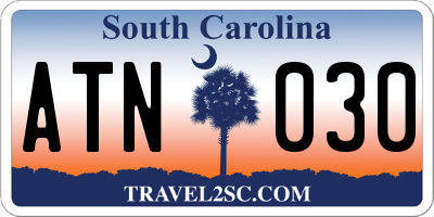 SC license plate ATN030