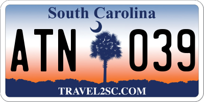 SC license plate ATN039