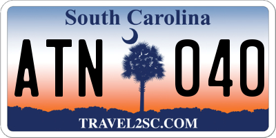 SC license plate ATN040
