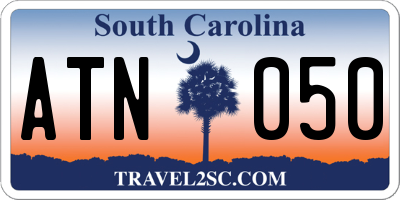 SC license plate ATN050