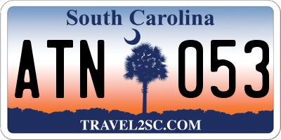SC license plate ATN053