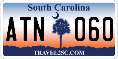 SC license plate ATN060