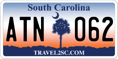 SC license plate ATN062