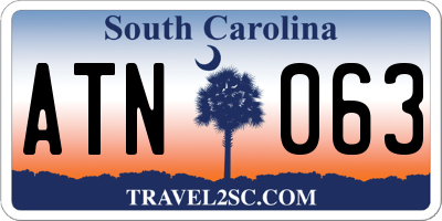 SC license plate ATN063