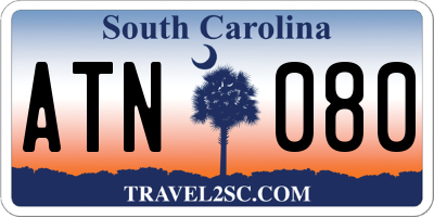 SC license plate ATN080