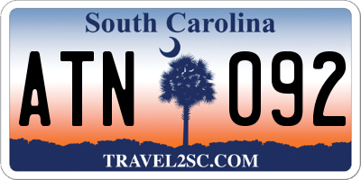SC license plate ATN092