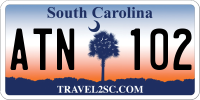 SC license plate ATN102