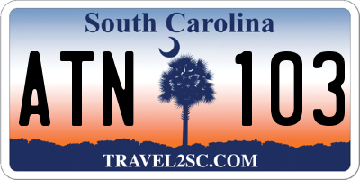 SC license plate ATN103