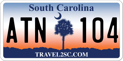 SC license plate ATN104