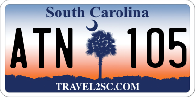 SC license plate ATN105