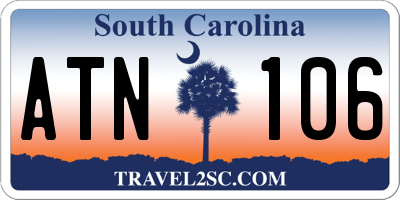 SC license plate ATN106