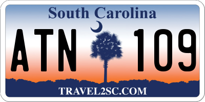 SC license plate ATN109