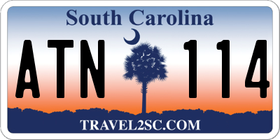 SC license plate ATN114