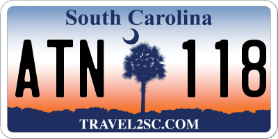 SC license plate ATN118