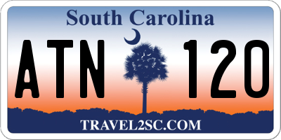 SC license plate ATN120