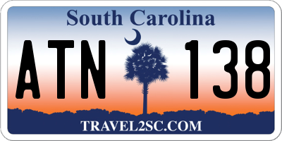 SC license plate ATN138