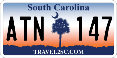 SC license plate ATN147