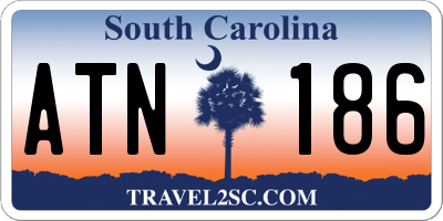 SC license plate ATN186