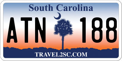 SC license plate ATN188