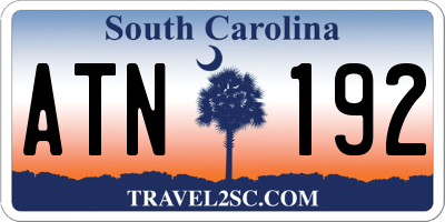 SC license plate ATN192