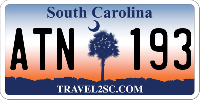 SC license plate ATN193