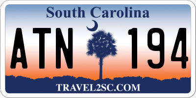 SC license plate ATN194