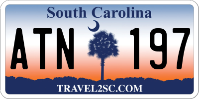 SC license plate ATN197