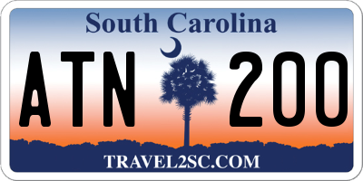 SC license plate ATN200