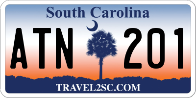 SC license plate ATN201