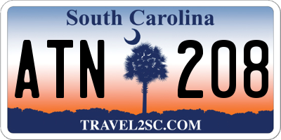 SC license plate ATN208