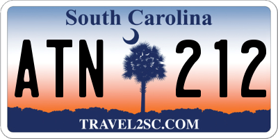 SC license plate ATN212