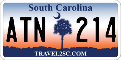 SC license plate ATN214