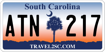 SC license plate ATN217
