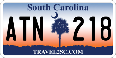 SC license plate ATN218