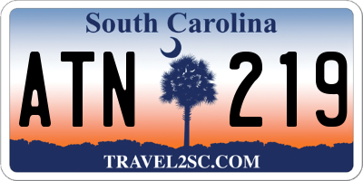 SC license plate ATN219