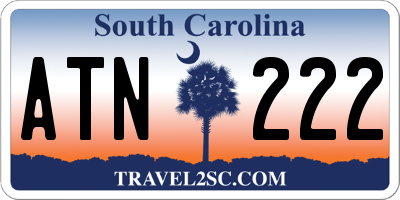 SC license plate ATN222