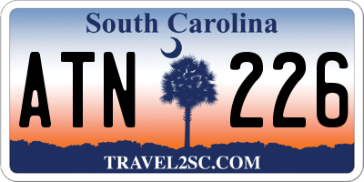 SC license plate ATN226