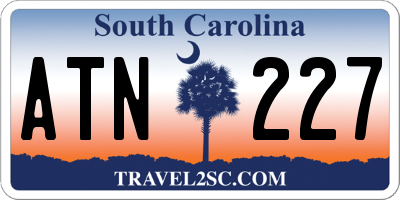 SC license plate ATN227
